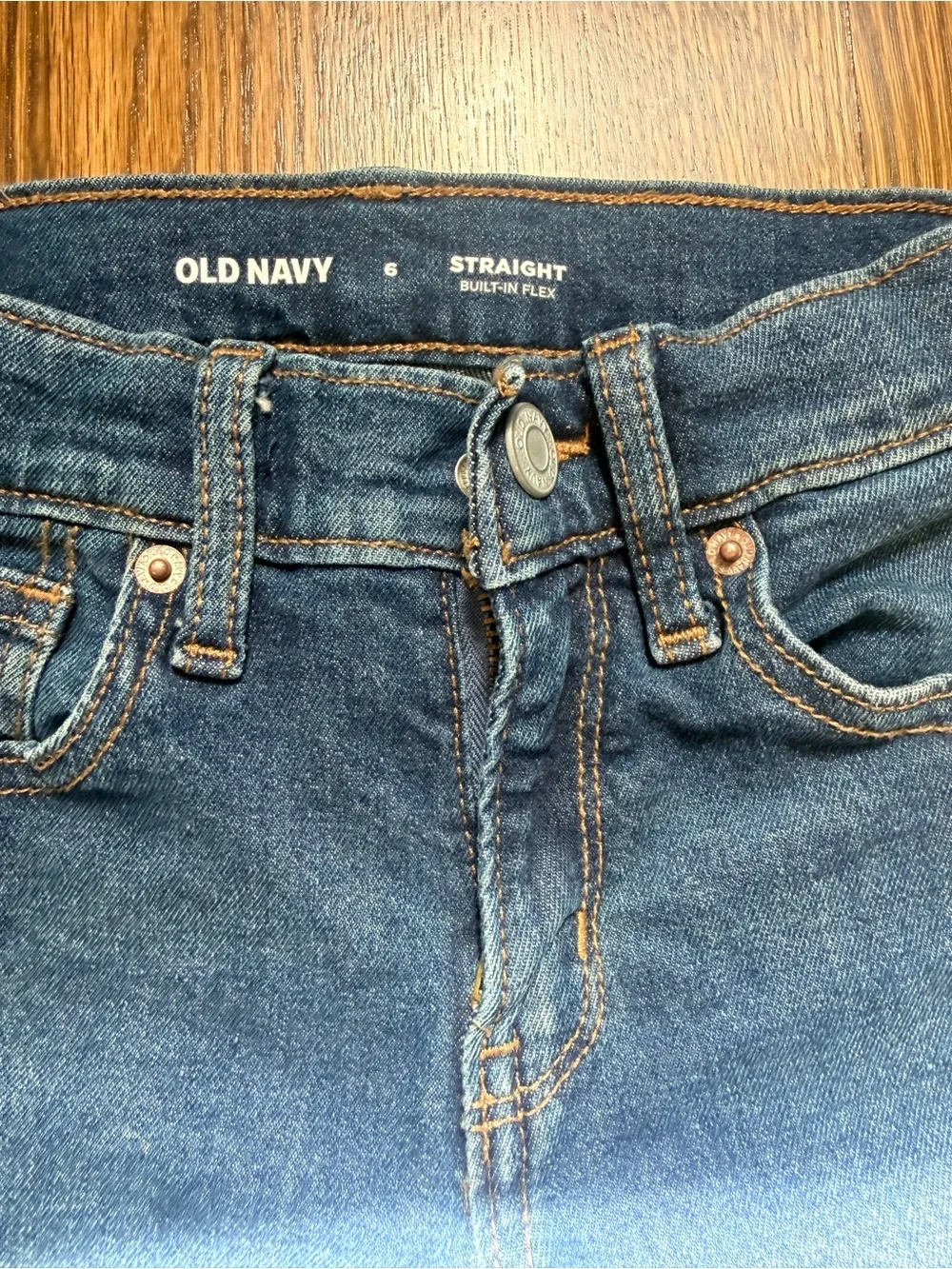 Old Navy Boys Medium Blue Built In Flex Straight-Leg Jeans